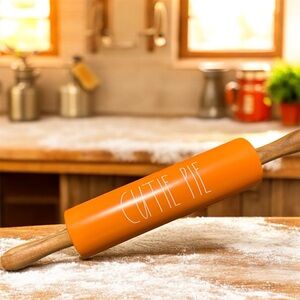 Rae Dunn Orange 'Cutie Pie' Rolling Pin